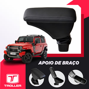 Apoio Descanso Encosto de Braço para TROLLER - Articulado, Porta-caneta, Porta-objetos com dois compartimentos